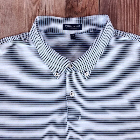 Peter Millar Crown Crafted Mens XXL Trolley Performance Jersey Polo Shirt - Picture 3 of 12